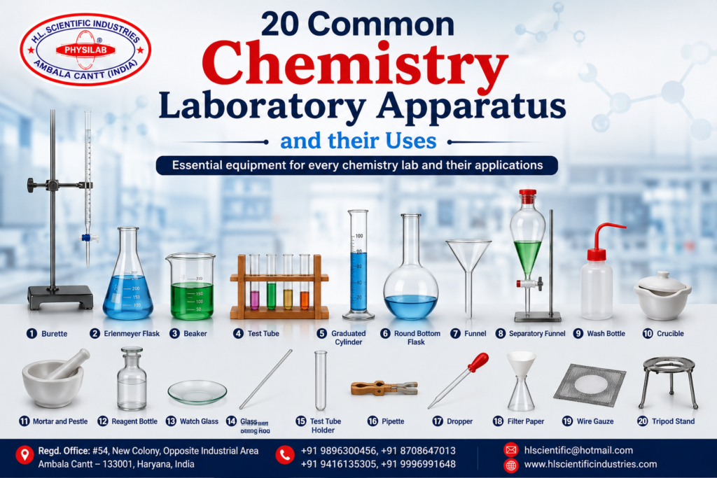 20 Common Chemistry Laboratory Apparatus and their Uses